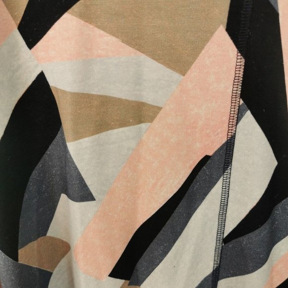 COS Geometric Print Long Sleeve Turtleneck Roll Neck Top Pink Grey Size Large - Picture 4 of 7